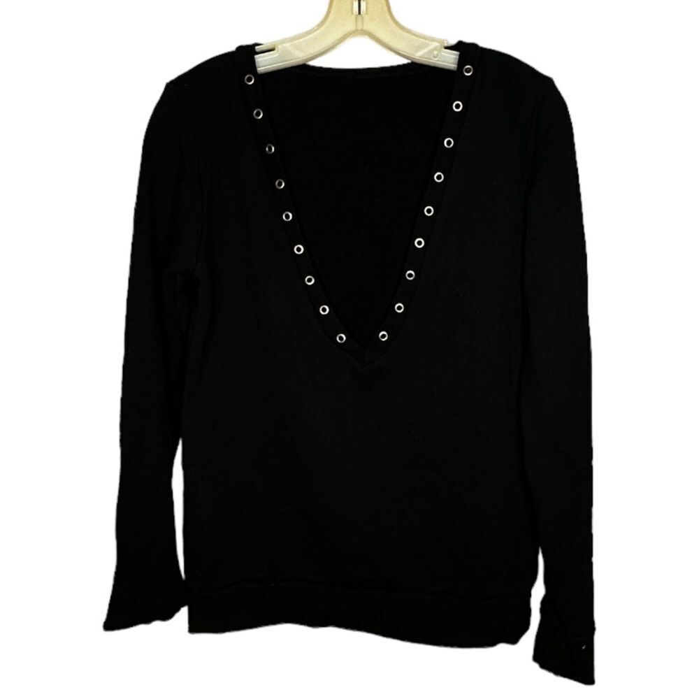 Lauren Moshi Black Shirt With Rivets NWOT